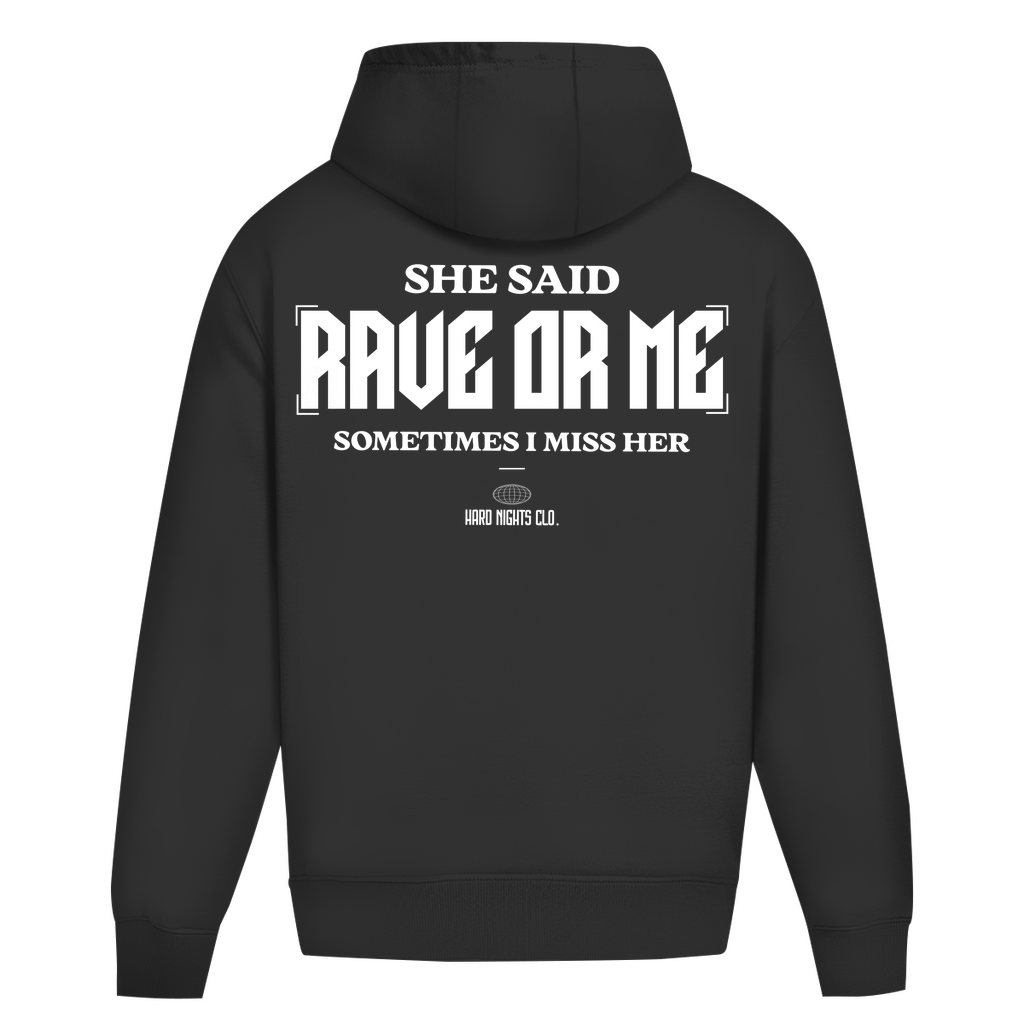 She Said Oversized Hoodie aus 100% Baumwolle | Deep Black
