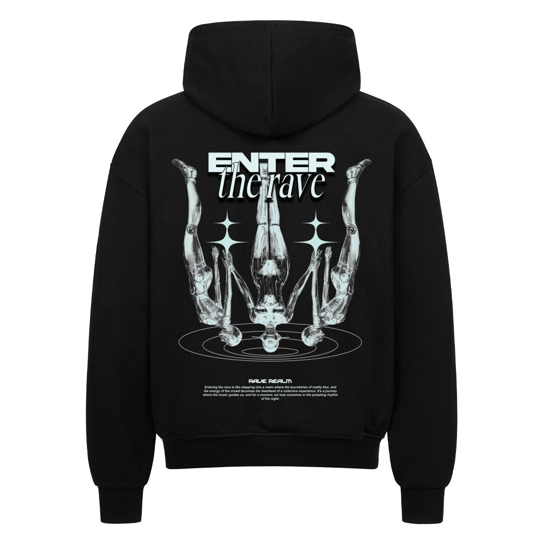 Zipper Hoodie mit Backprint für Techno und Rave 