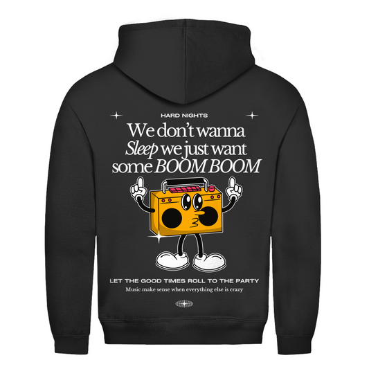 Boom Boom Basic Hoodie, unisex, Techno : Jet Black