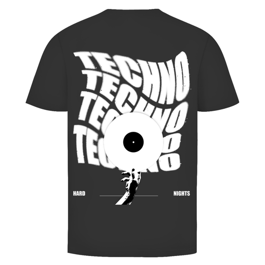 Techno Vinyl basic T-shirt van 100% katoen | Zwart