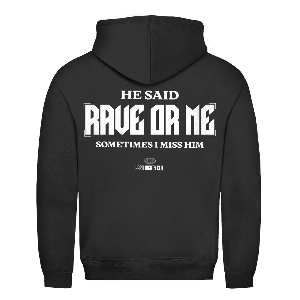 Techno und Rave Oversize Hoodie aus Baumwolle | Jet Black
