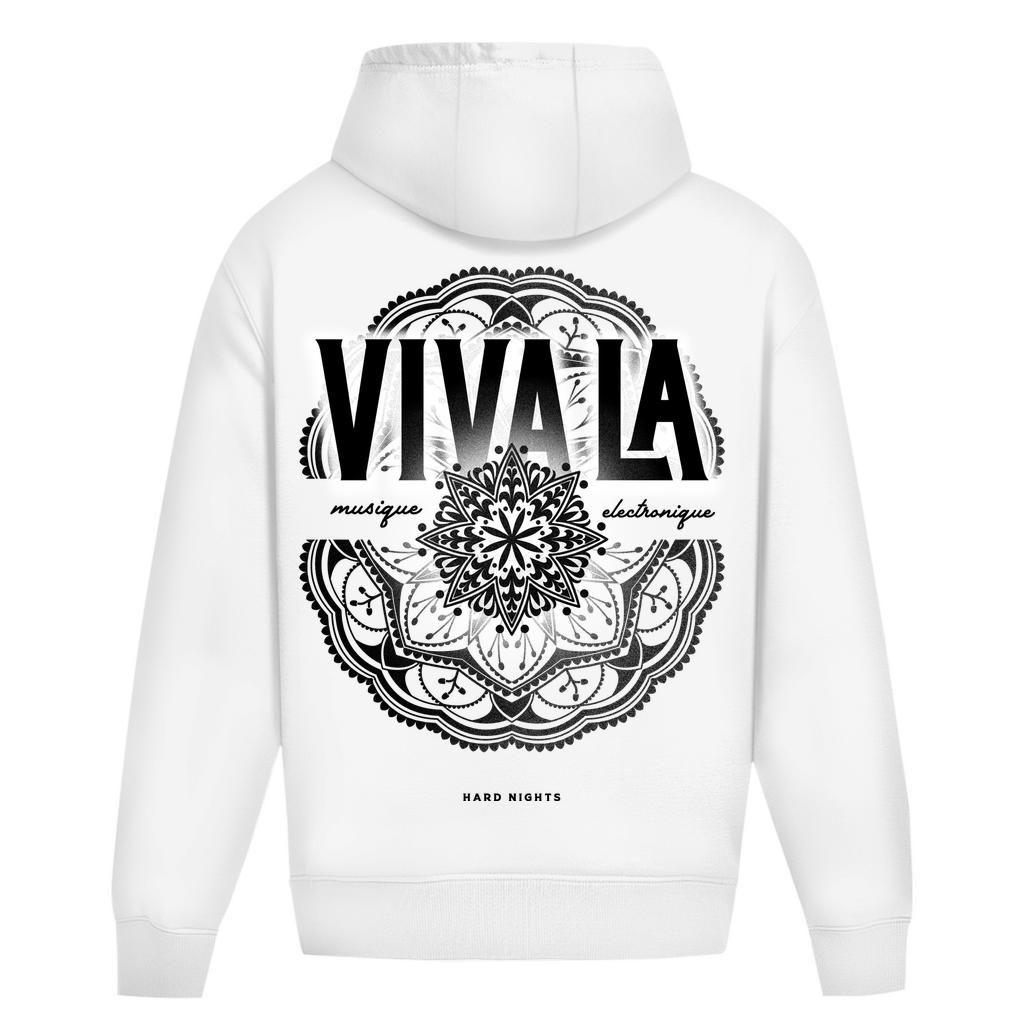 Viva la musique électronique Oversized Hoodie aus Baumwolle | Arctic White 