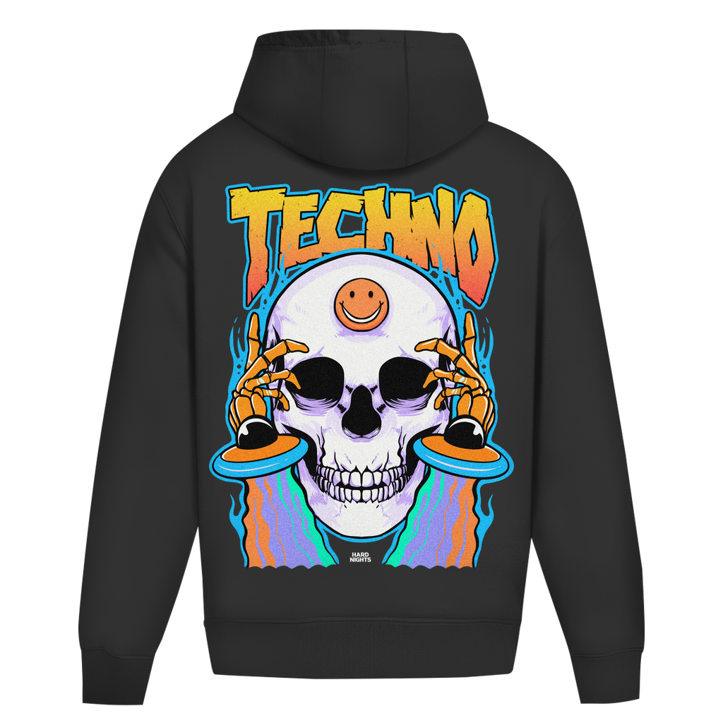 Trippy Techno Skull – Oversized Hoodie