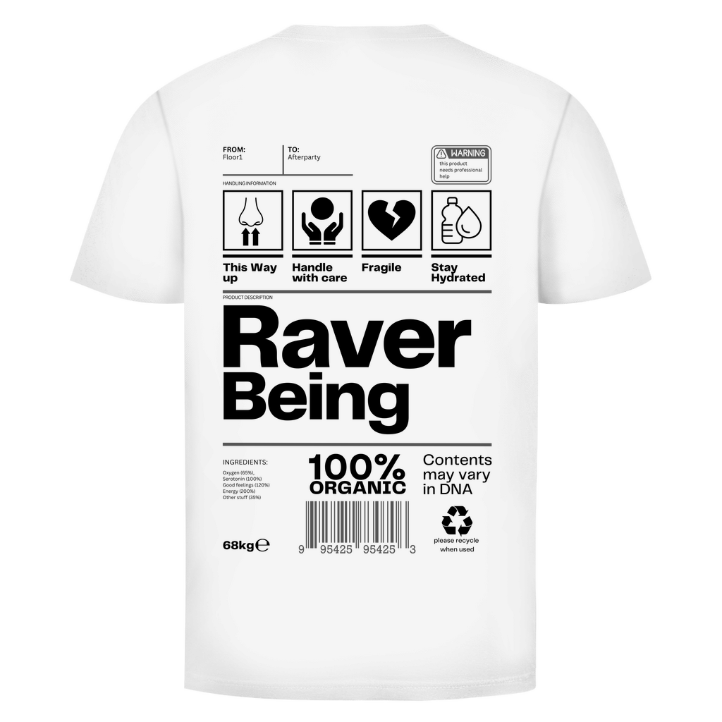 Raver Being – Camiseta básica | Blanco