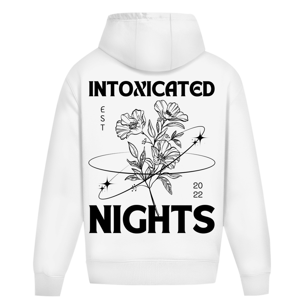 Techno Hoodie und Rave Oversized Hoodie aus Baumwolle | Arctic White