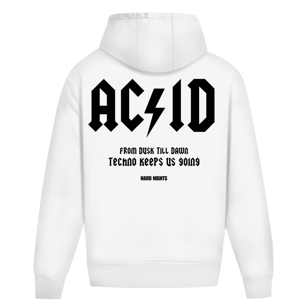 Techno Oversized Hoodie für Unisex – Rave Hoodie Damen | Arctic White