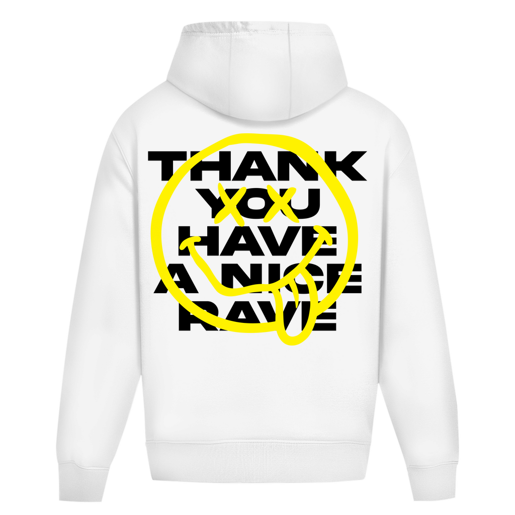 Techno Hoodie und Rave Hoodie im Oversize-Stil | Arctic White