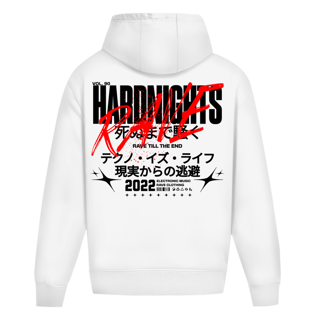 Unisex Oversized Hoodie für Techno und Rave | Arctic White