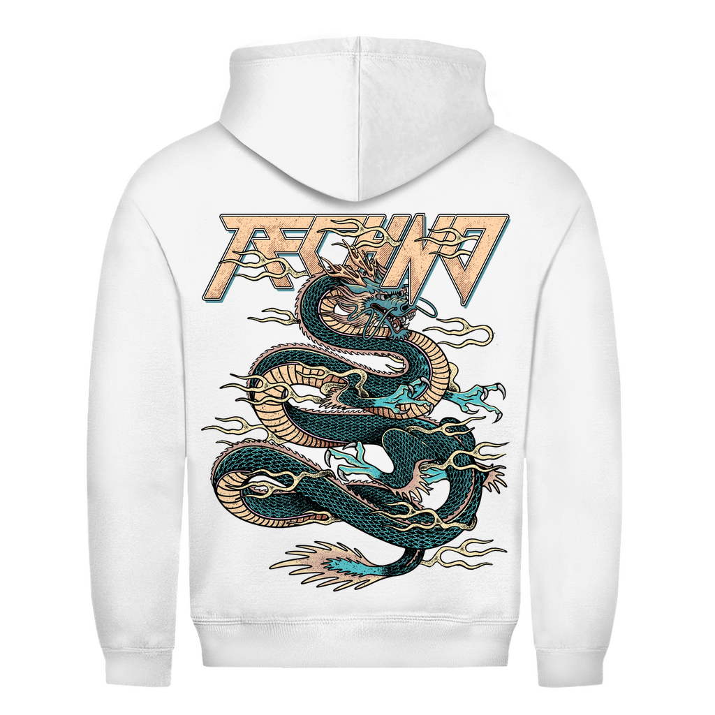 Techno Dragon Basic Hoodie aus 100% Baumwolle | Arctic White