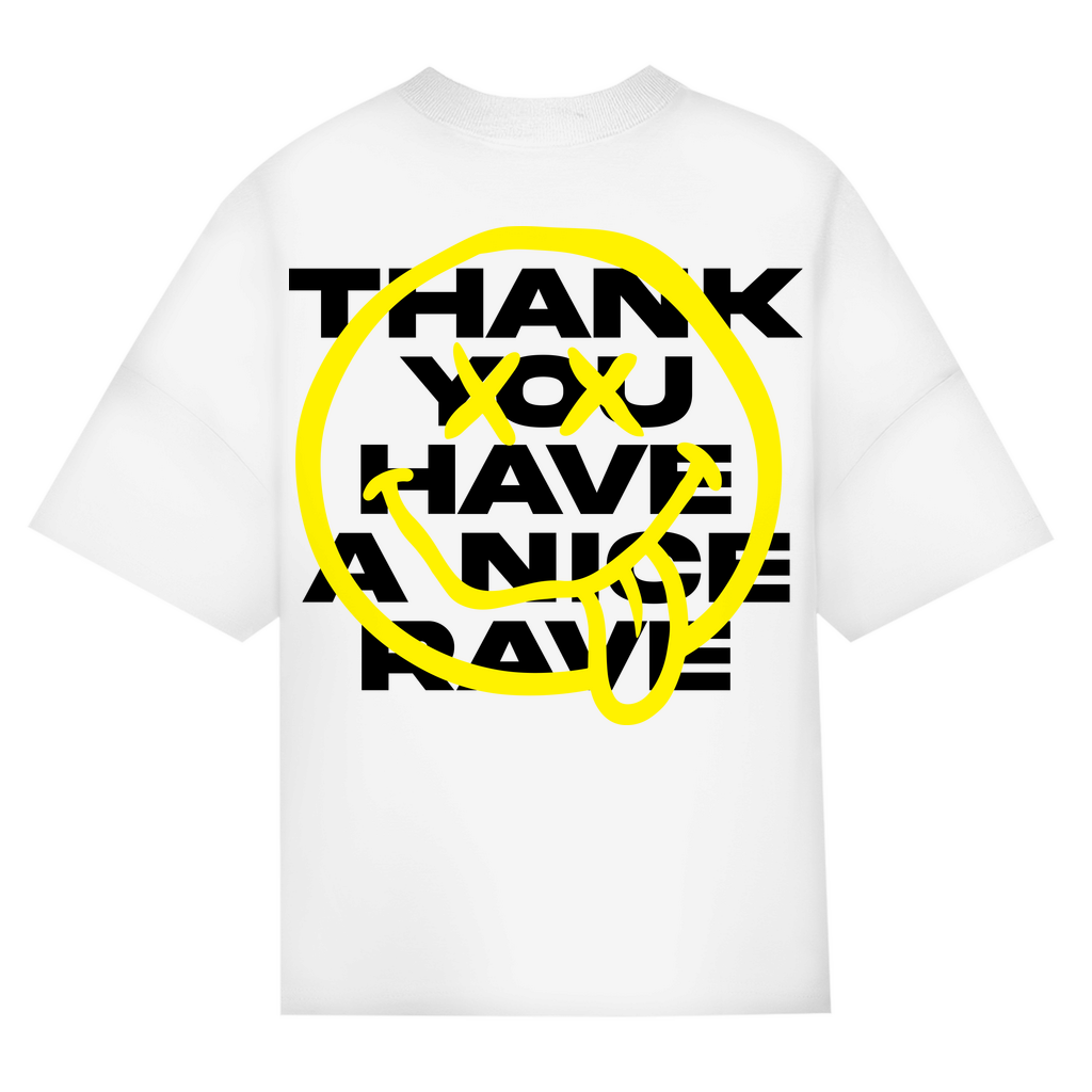 T-shirt oversize, unisexe, pour les raves | Blanc