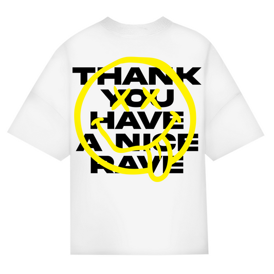 T-shirt oversize, unisexe, pour les raves | Blanc