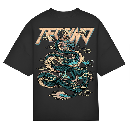 Techno Dragon Oversized Shirt | Black