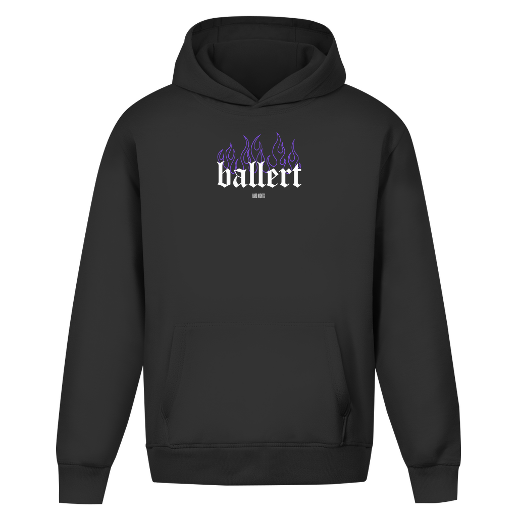 Ballert Oversized Hoodie, Unisex Baumwoll Hoodie, Techno | Deep Black
