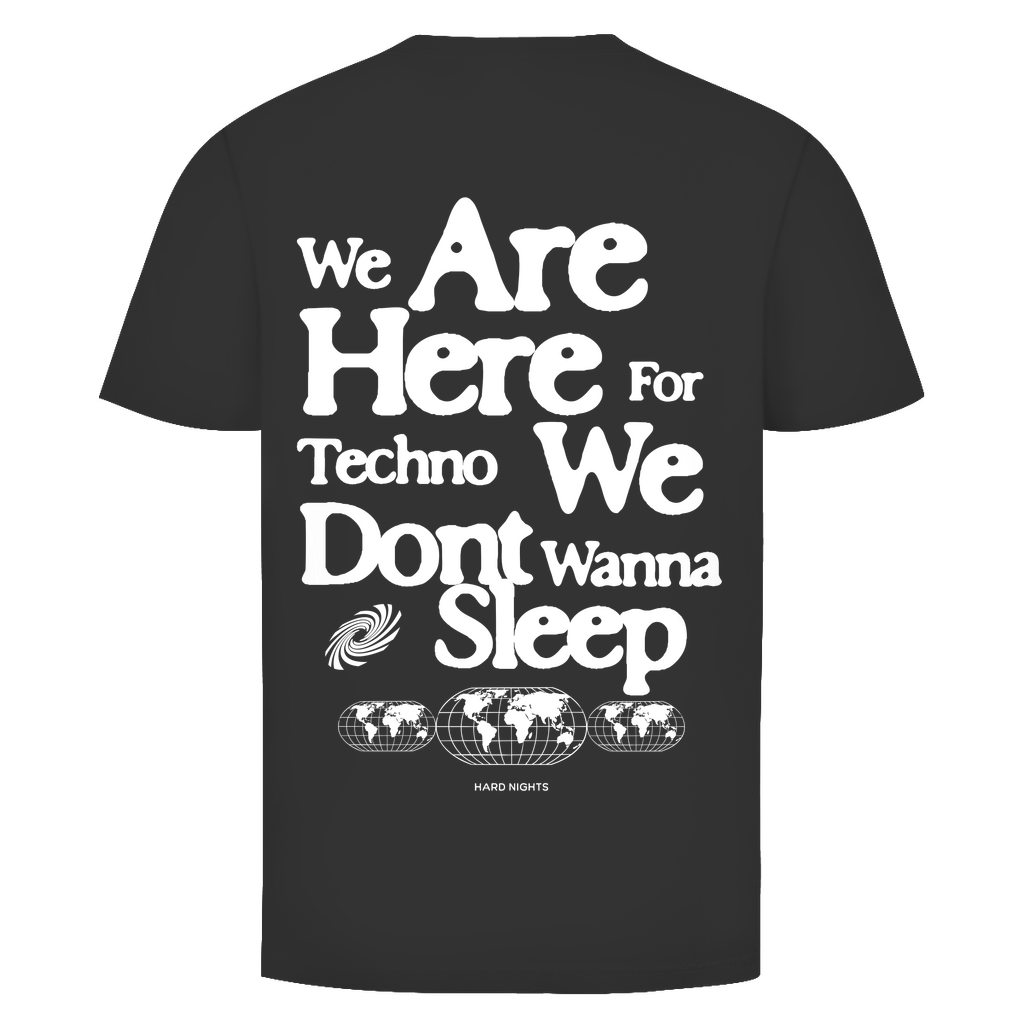 We are here for techno Basic Shirt aus Bio-Baumwolle | Black
