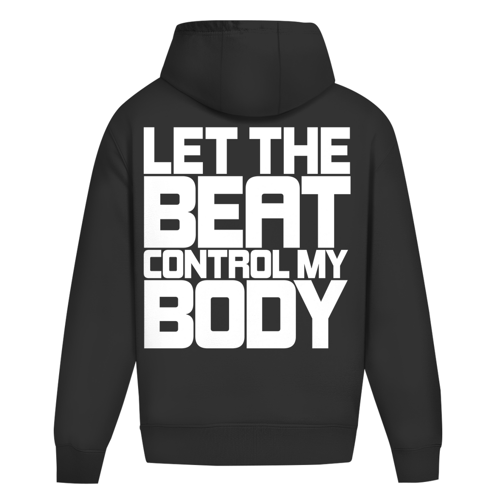 Control My Body Oversized Hoodie, Unisex, Techno Rave Mode | Deep Black

