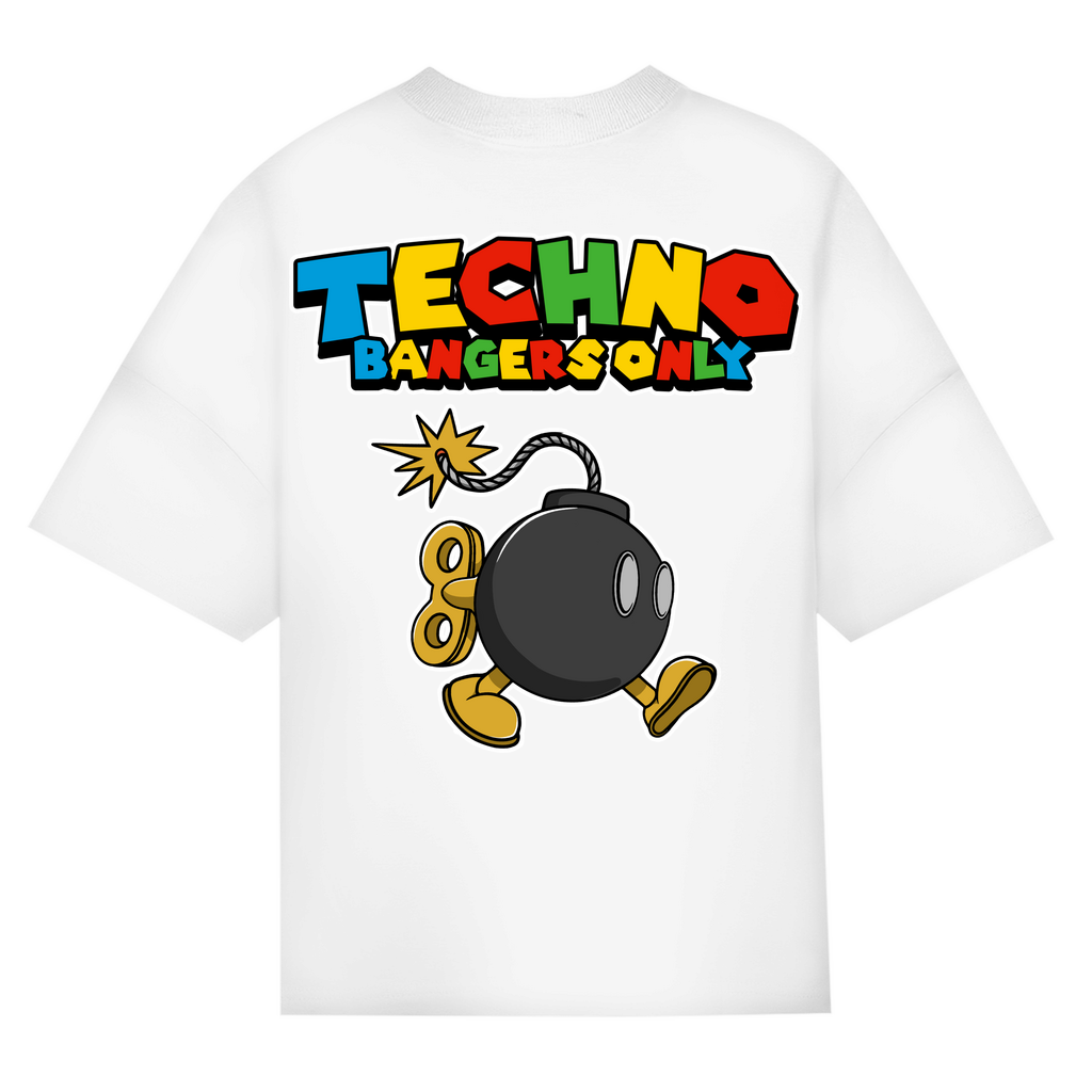 Techno Bangers Only Oversized Shirt aus Bio-Baumwolle | White