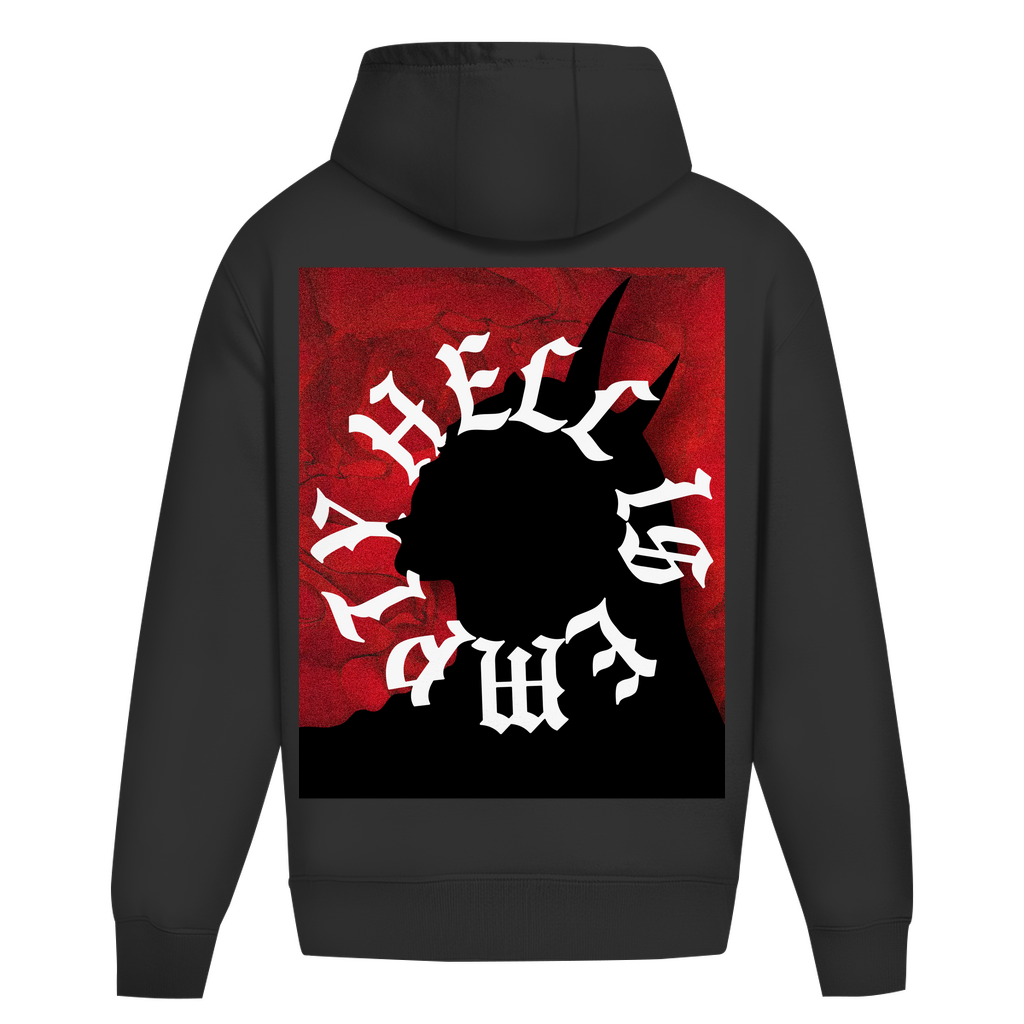 Oversized Hoodie aus Baumwolle für Techno und Rave | Deep Black
