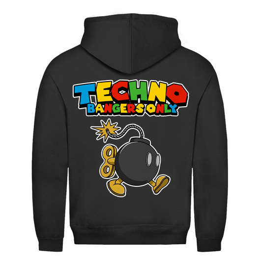 Sudadera con capucha básica, para techno y raves | Negro azabache