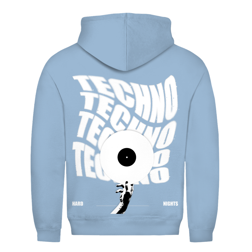 Techno Vinyl basic hoodie | Hemelsblauw