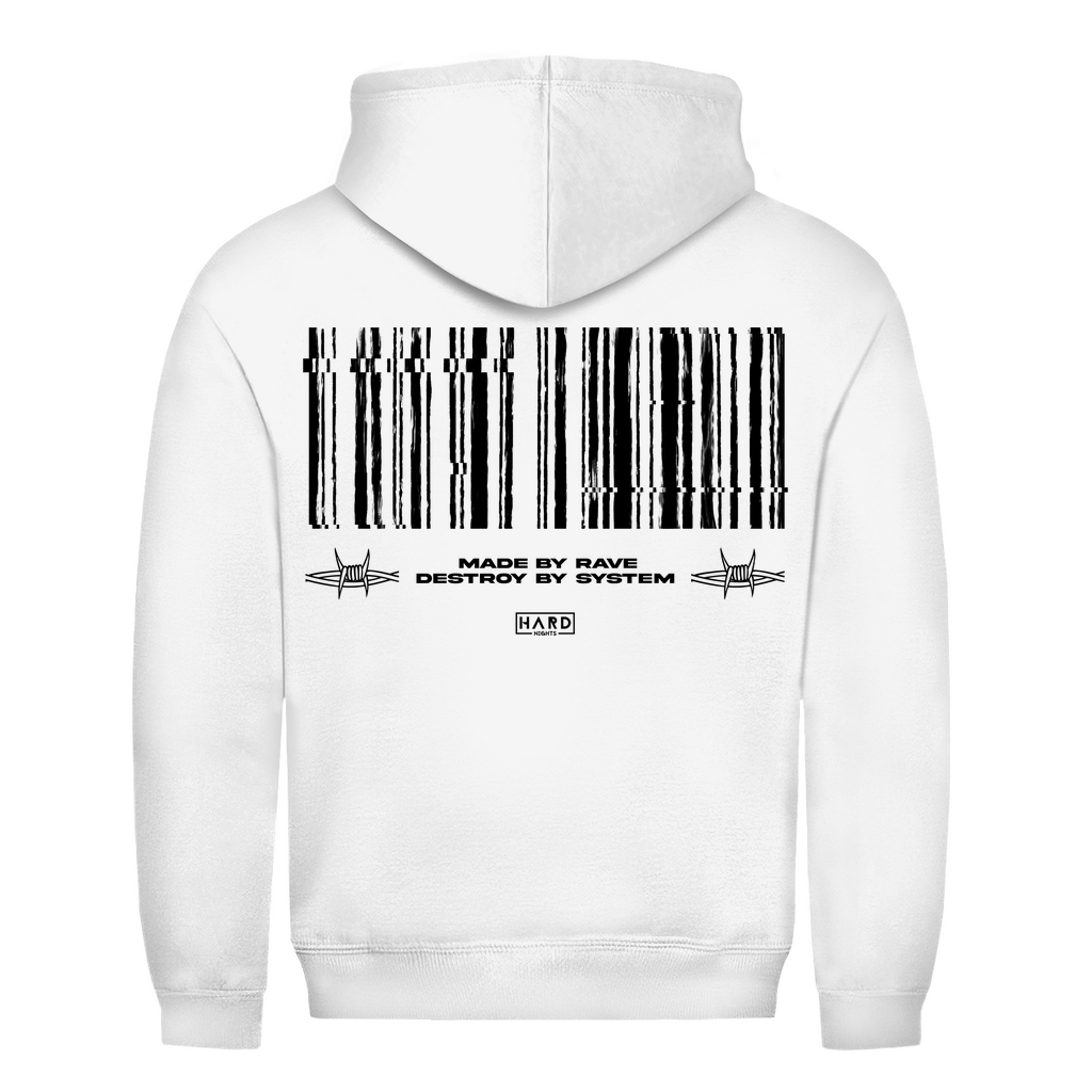 Kapuzenpullover für Techno und Rave aus 100% Baumwolle | Arctic White
