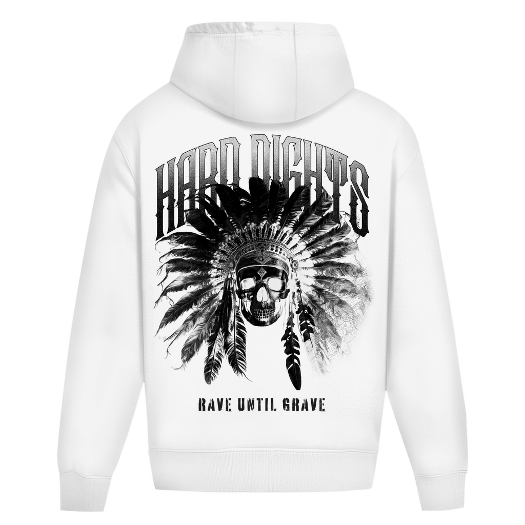 Unisex Oversized Hoodie für Techno und Rave aus Baumwolle | Arctic White