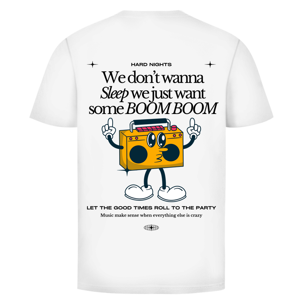 Boom Boom Basic Shirt - Unisex Baumwolle T-Shirt : White 