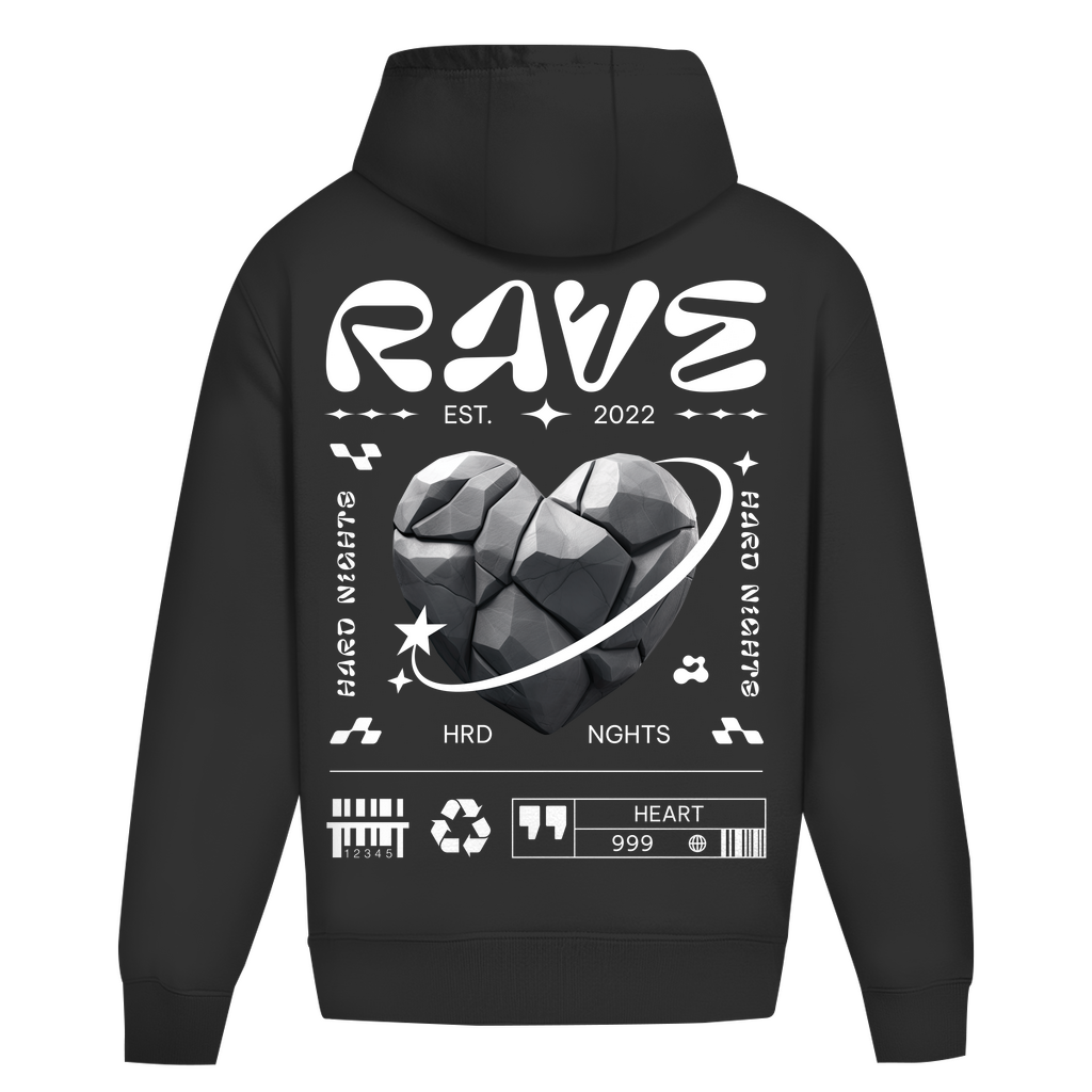 Heart rave (sudadera con capucha de gran tamaño)
