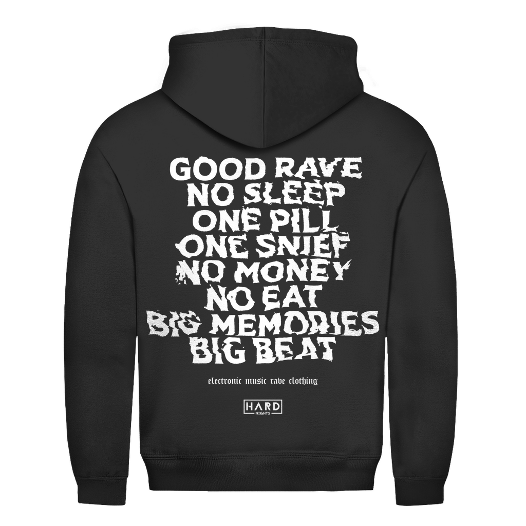 Techno Hoodie und Rave Hoodie aus 100% Baumwolle | Jet Black
