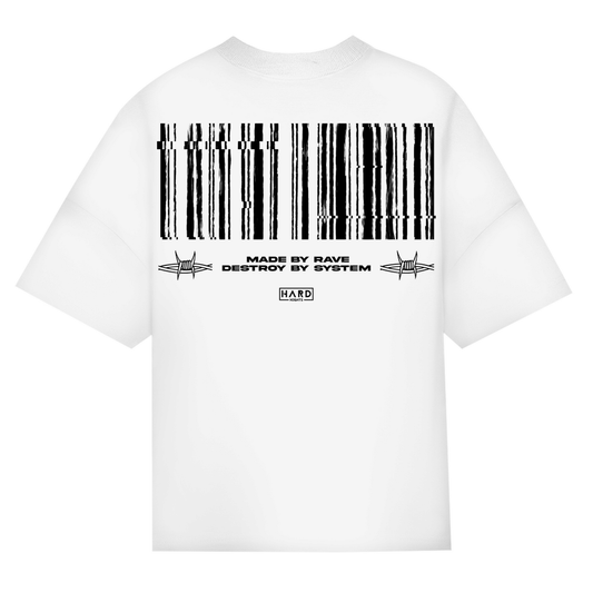 Maglietta oversize, unisex, per i rave | Bianco