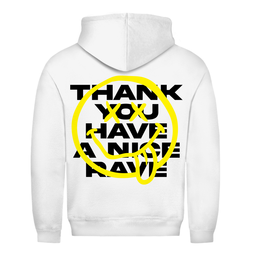 Unisex Techno Hoodie aus 100% Baumwolle für Rave-Looks | Arctic White