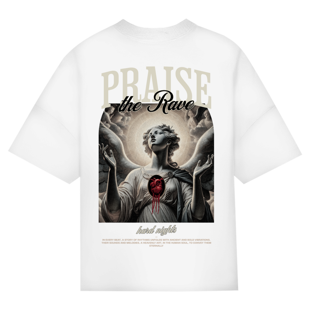 Techno Oversized Shirt aus Bio-Baumwolle für Rave-Looks | White