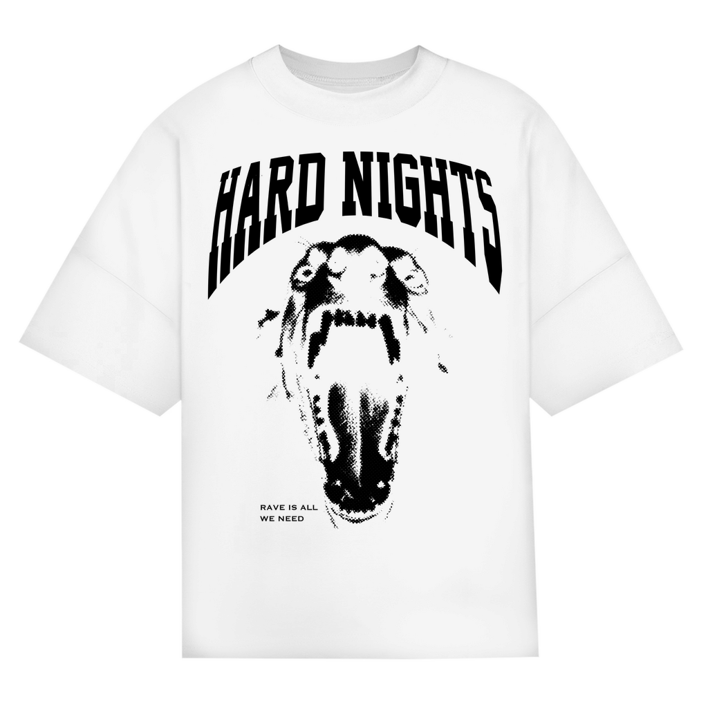 Oversized Shirt aus Bio-Baumwolle für Techno und Rave | White