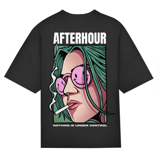 Techno oversized T-shirt voor rave-looks | Zwart
