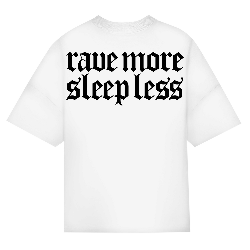Rave T Shirt aus Bio-Baumwolle mit Oversized Fit  | White