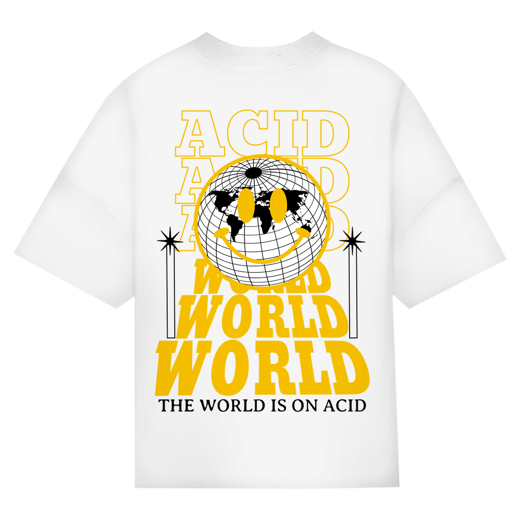 Techno Oversized Shirt und Rave T Shirt aus Bio-Baumwolle | White