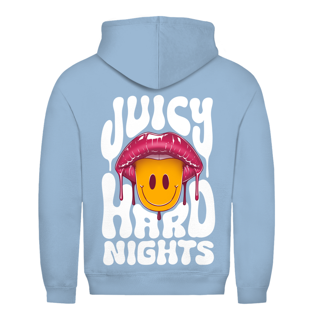 Techno Hoodie aus Baumwolle für Rave und Streetwear | Sky Blue