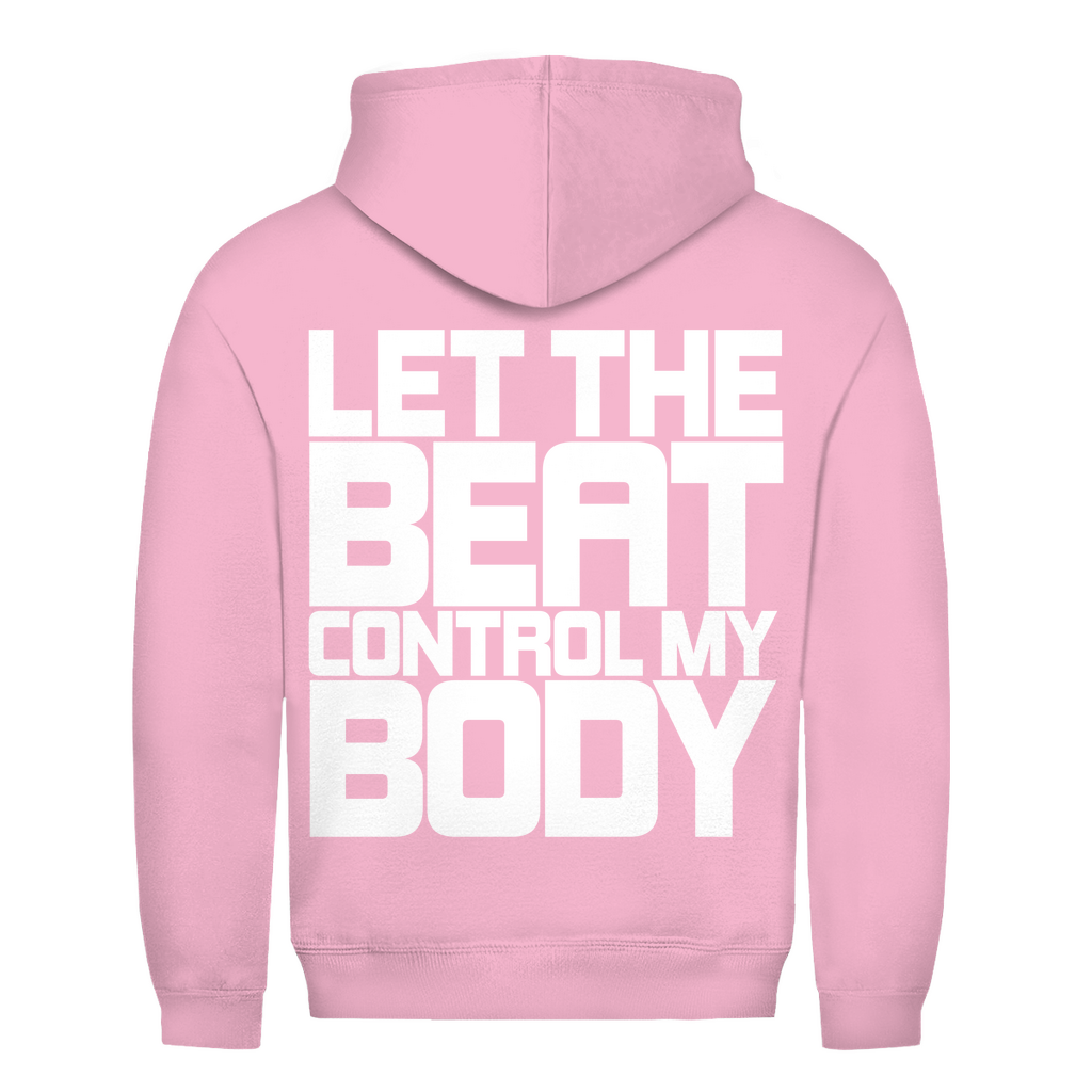 Control My Body Basic Hoodie für Techno und Rave-Events | Baby Pink
