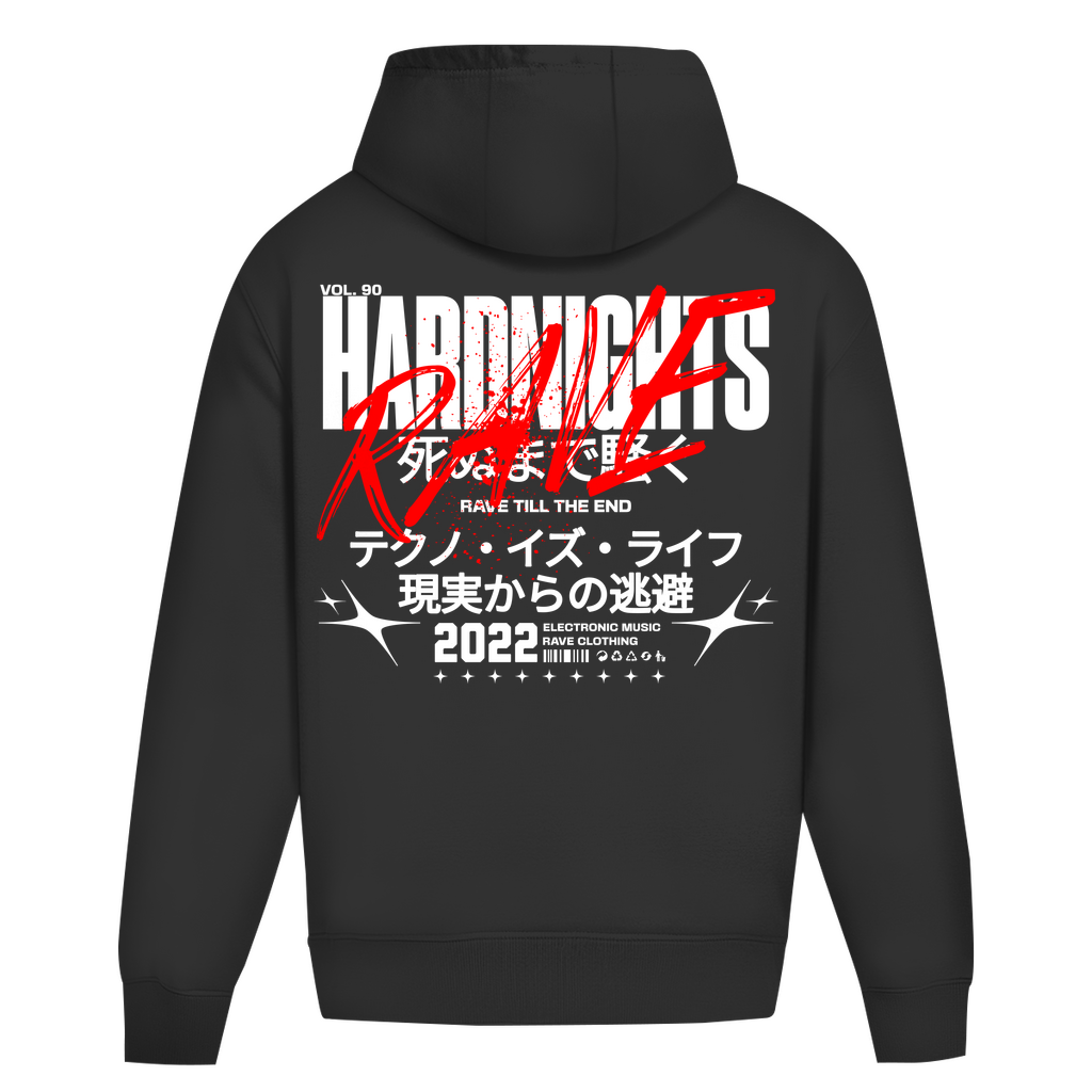 Unisex Oversized Hoodie für Techno und Rave | Deep Black
