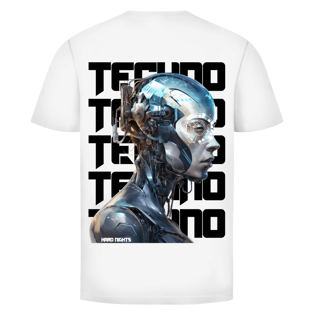 Cosmic Techno Basic Shirt, Bio-Baumwolle, Unisex T-Shirt | White