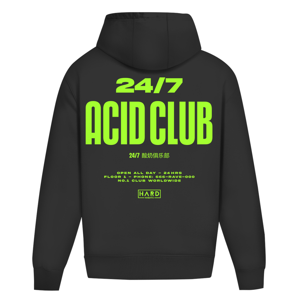 24/7 Acid Club (felpa con cappuccio oversize)