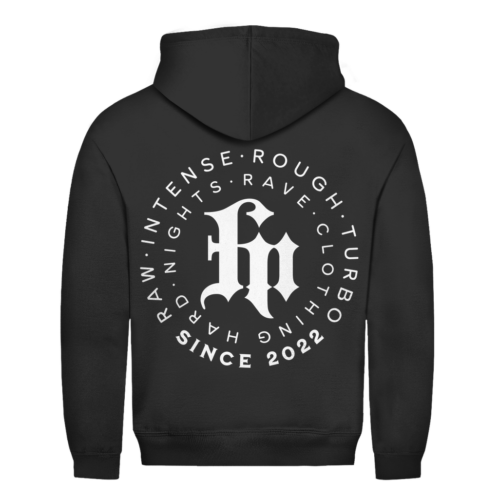 RAW Basic Hoodie aus Baumwolle für Techno und Rave | Jet Black
