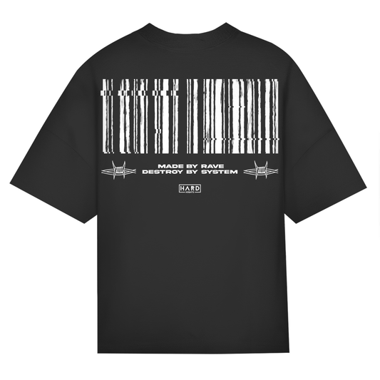 Maglietta oversize, unisex, per i rave | Nero