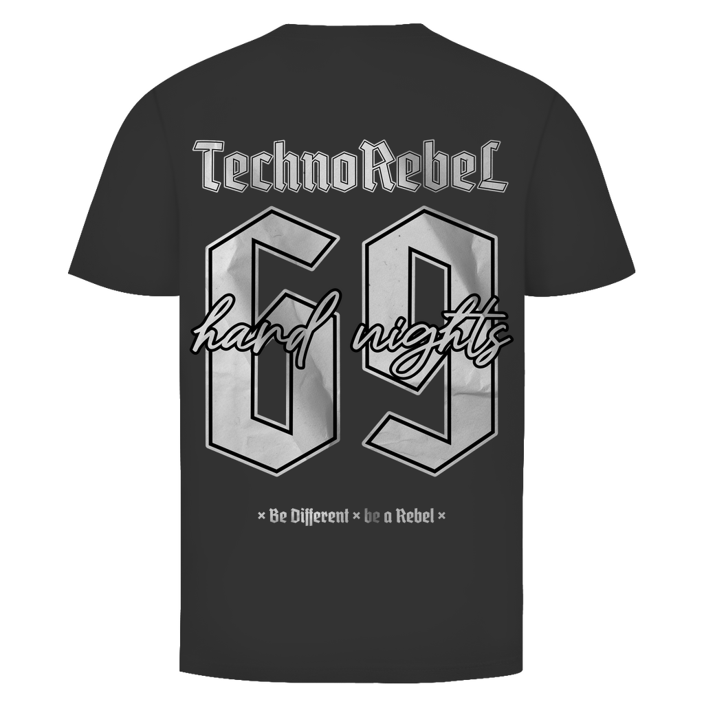 Techno Rebel 69 Basic Shirt aus Bio Baumwolle | Black
