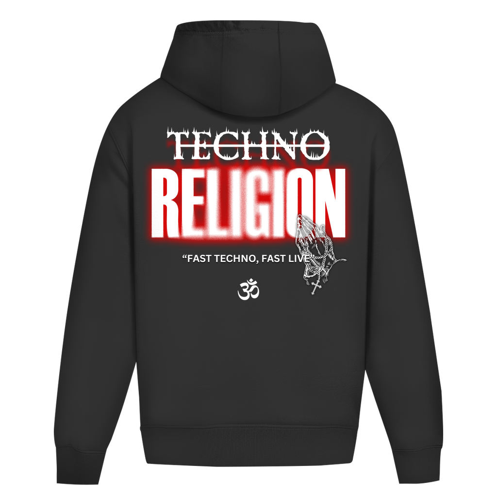 Techno Oversized Hoodie Unisex Streetwear Baumwolle