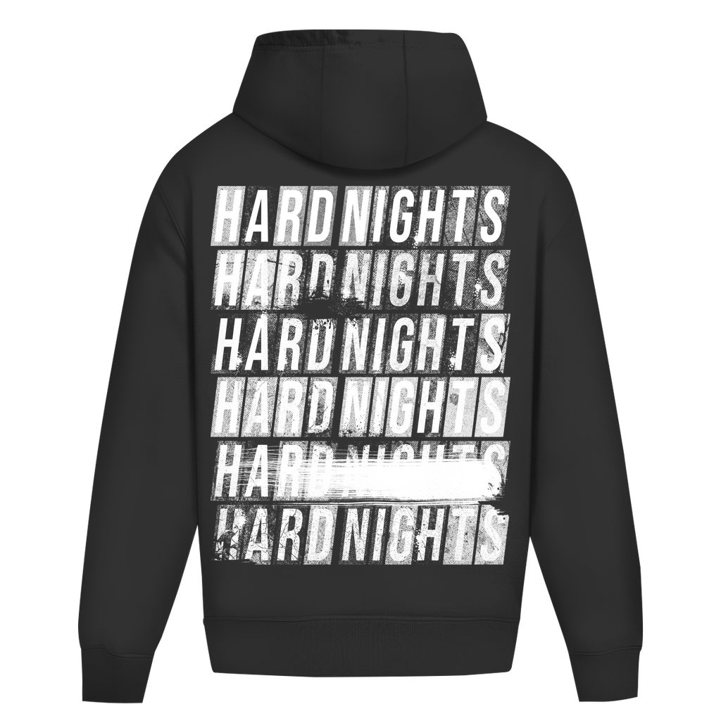 Noches duras cada vez (sudadera con capucha de gran tamaño)