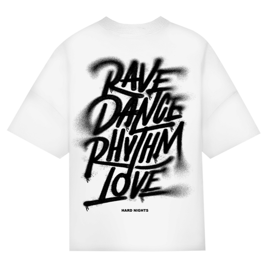 Maglietta oversize, unisex, per i rave | Bianco