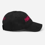 Hard Nights Pink (Embroidery distressed dad cap)