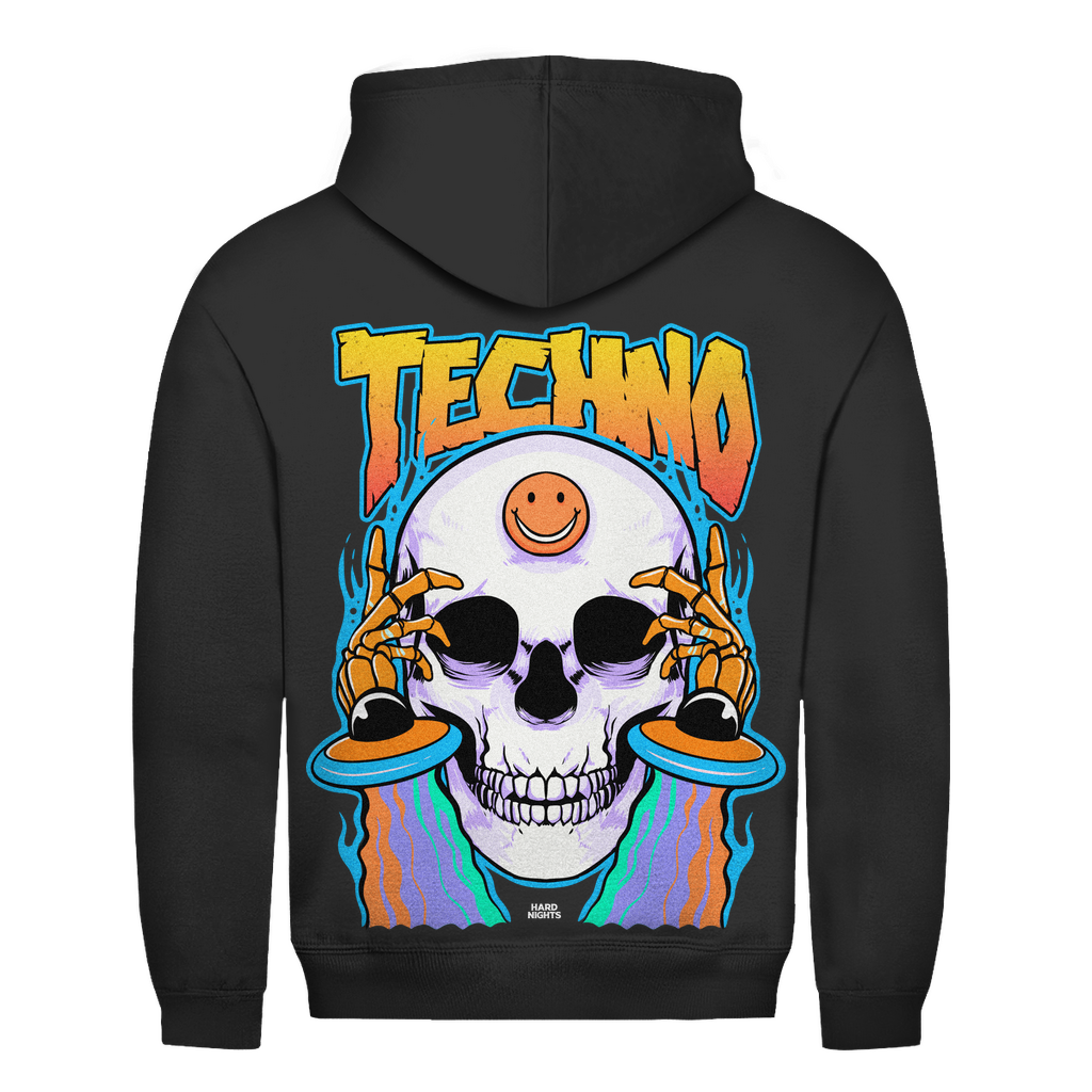 Trippy Techno Skull (Basic Hoodie)