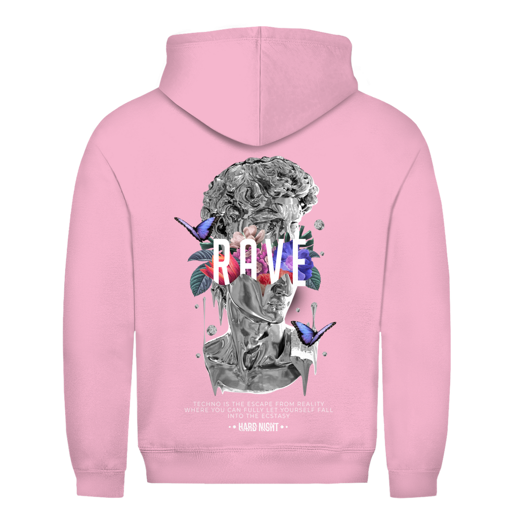 Greek Rave Basic Hoodie Unisex, Baumwoll Hoodie für Techno | Baby Pink
