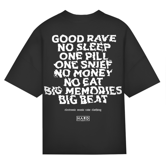Koszulka oversize, na imprezy techno i rave | Czarny